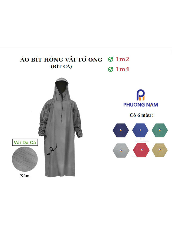 Áo mưa bít hông vải tổ ong