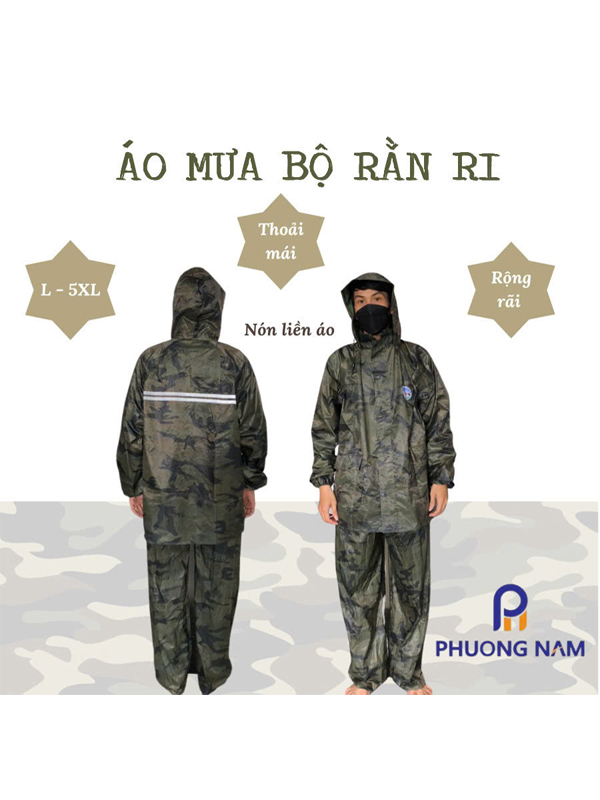 Áo mưa bộ rằn ri